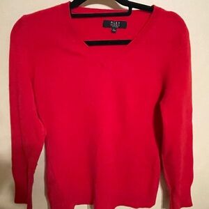 Alex Marie V-Neck Sweater in Bold Red